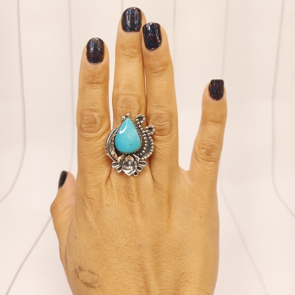 Handcrafted Natural Turquoise Ring